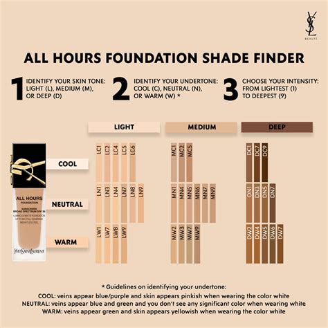 ysl all hours foundation shade finder|ysl foundation color chart.